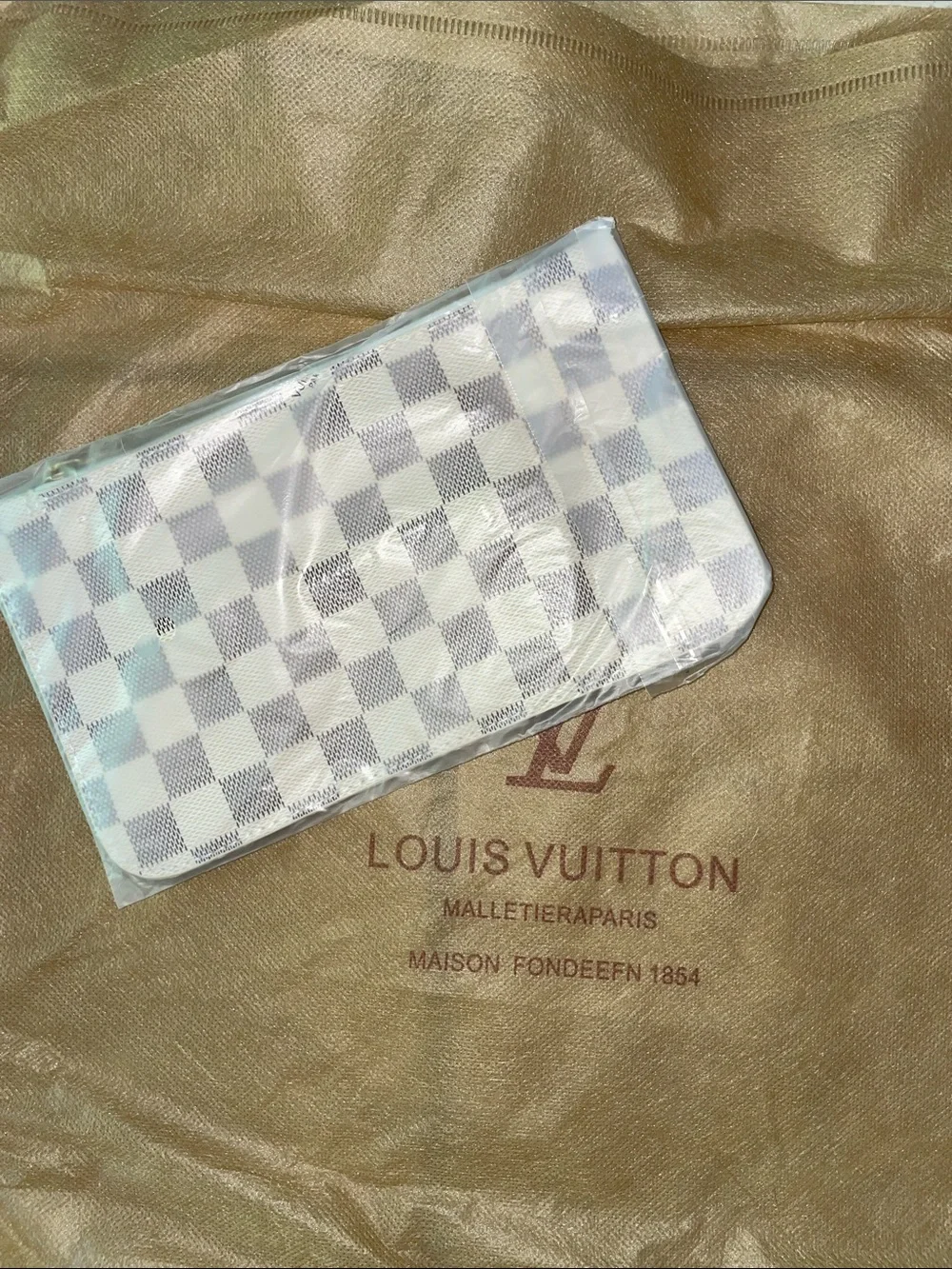Lookalike Louis grey White Inspired Tote with Pouch shoulder handbag purse